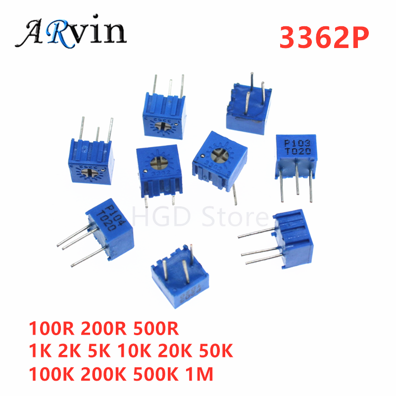 Potentiometer 10K - 10 adet 3362P serisi direnç 101