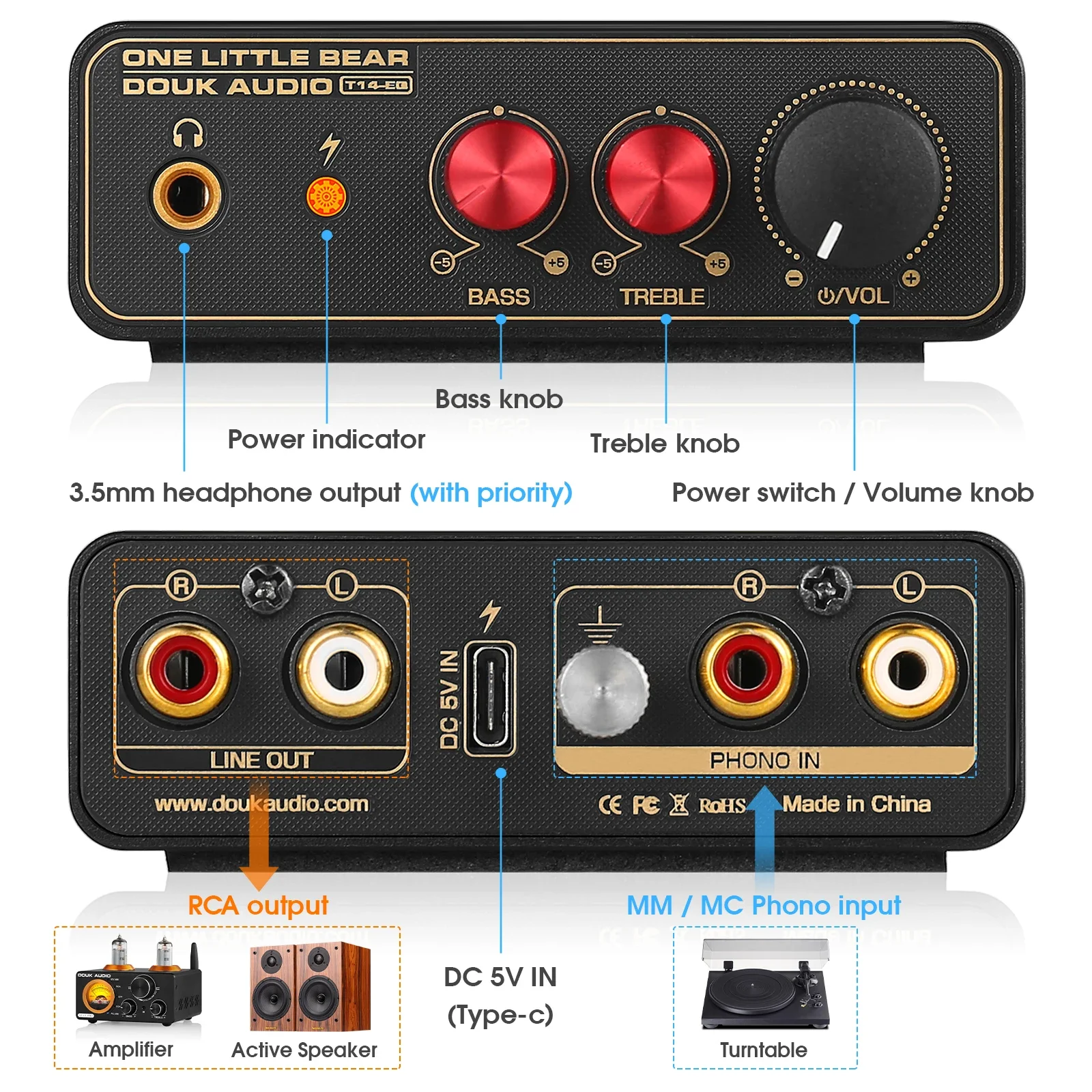 Douk ses T14-EQ Stereo RIAA MM - Passive Preamp incelemesi ve fiyatı
