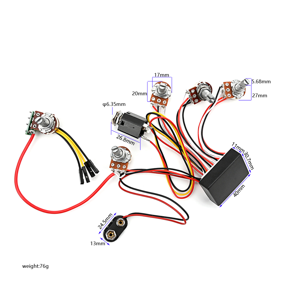 Önceden kablolu 3 bant aktif b - Passive Preamp incelemesi ve fiyatı
