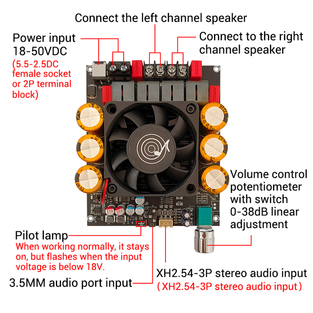 ZK-6002 DC18-50V Saf Güç Ampli - Es9018 Dac incelemesi ve fiyatı